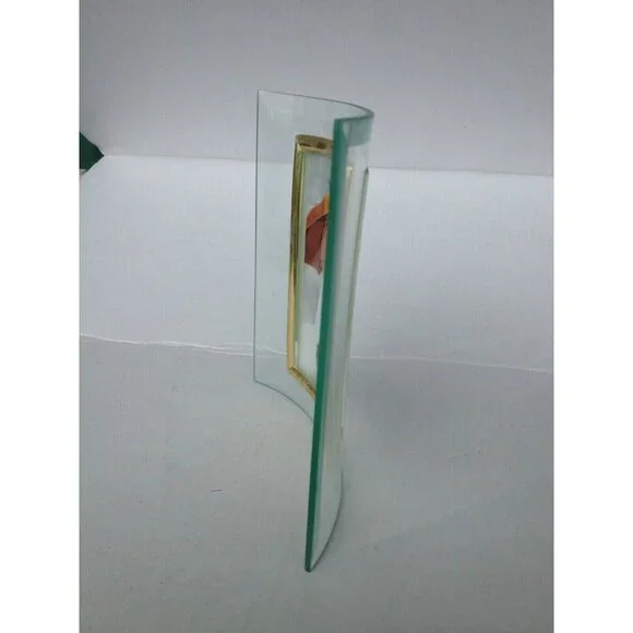 NIB Elegant Glass and Gold tone Picture Frame Decorated for Pic.W 3.5" x H 5.5" - Picture 3 of 11